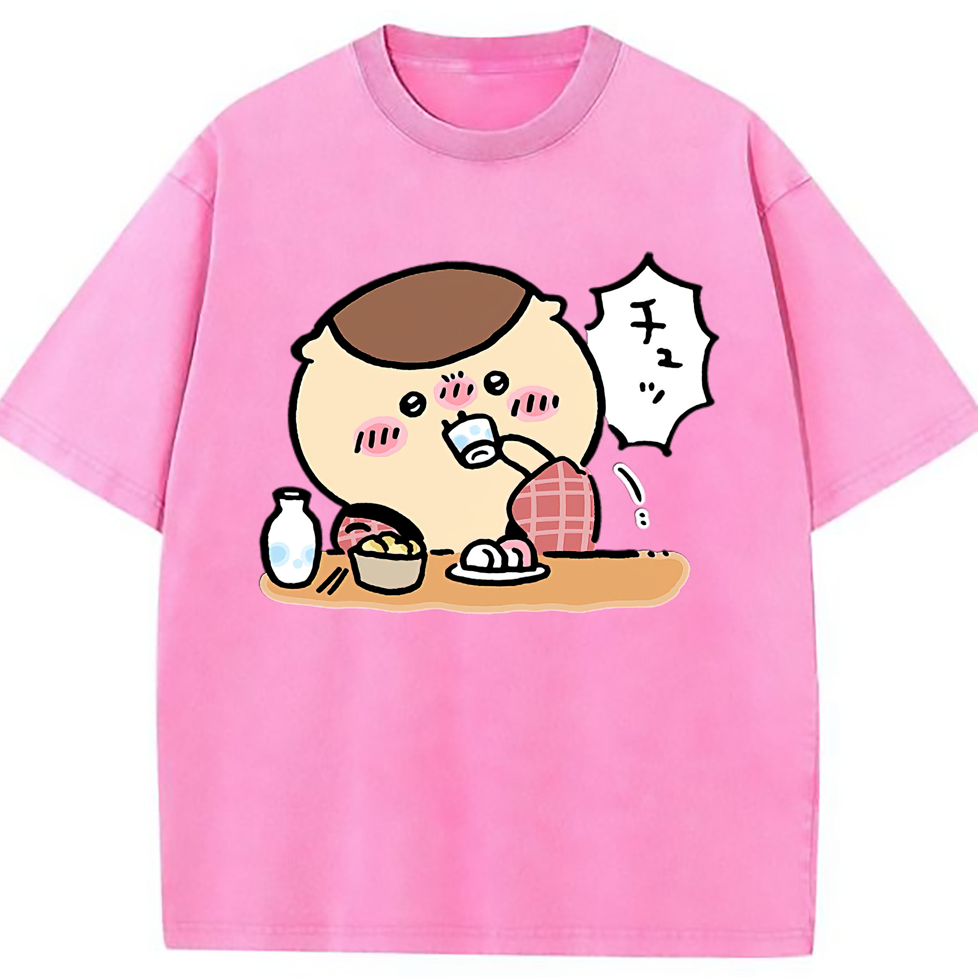 （画像用） ちいかわ くりまんじゅう Chii-kawa kuri manjū 綿100% ヴィンテージ風 半袖Tシャツ（フロントプリント）
